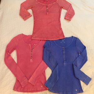 Guess long & 3/4 shirts (Pink/Bright Pink/Purple)